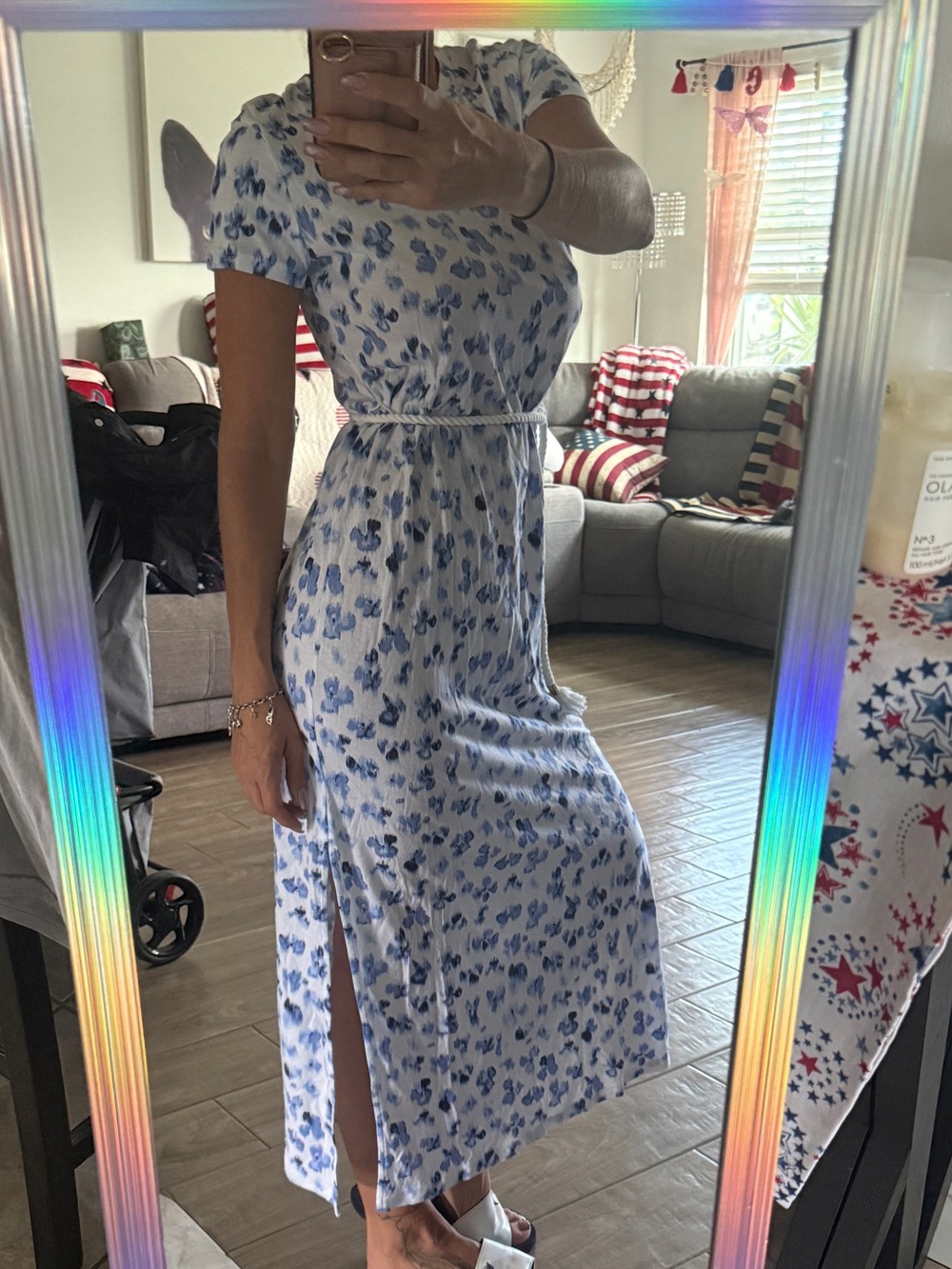 Michael Kors Blue&White Floral Dress– Perfect for Vacation, Brunch & Summer Days